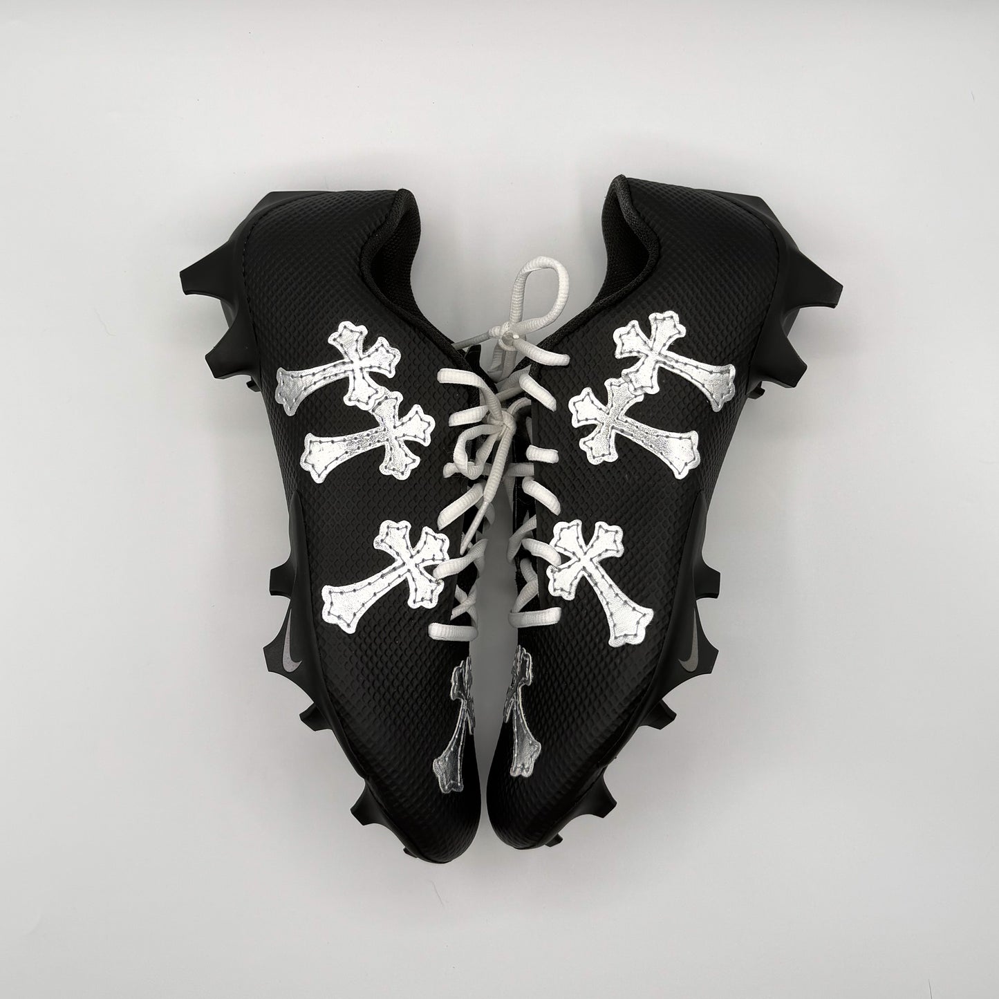 "Chrome Cross" Sewn Custom Football Cleats