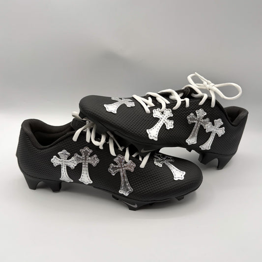 "Chrome Cross" Sewn Custom Football Cleats